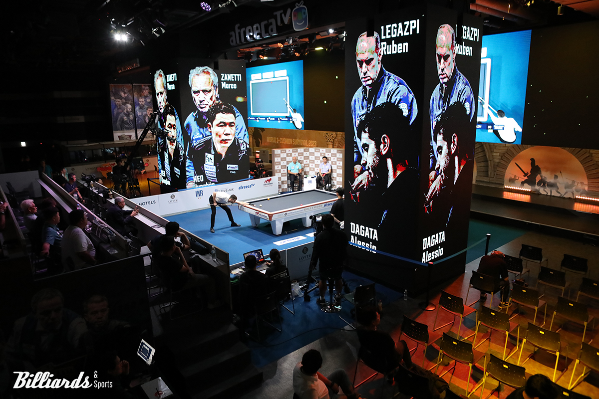 '월드 3쿠션 서바이벌 2023'이 열리고 있는 비타500 콜로세움. 사진=잠실/김민영 기자