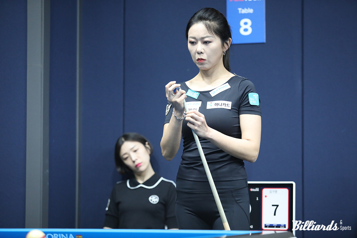 총 14이닝 만에 세트스코어 2-0으로 승리한 김가영.