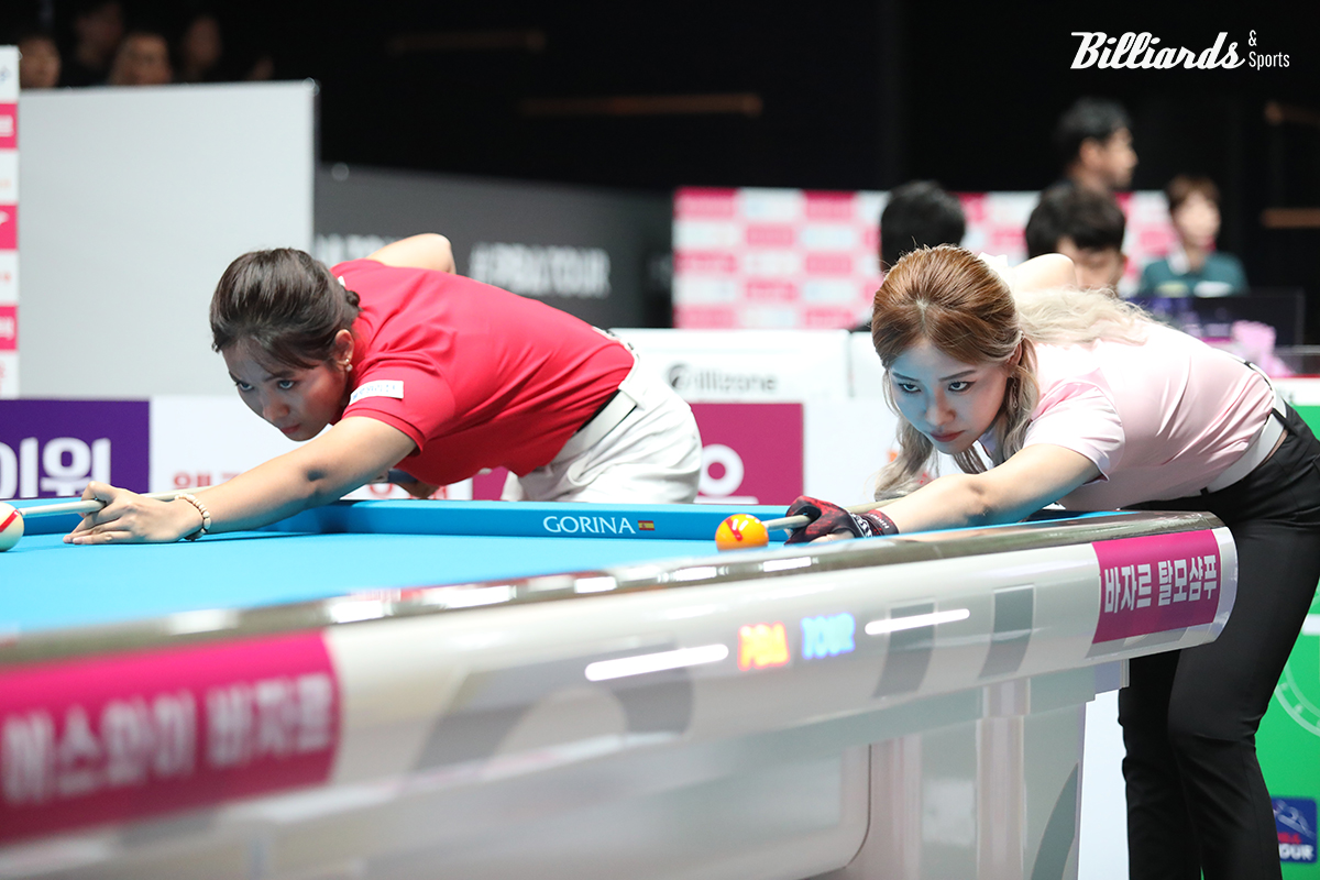 최연주가 스롱 피아비를 꺾고 16강에 진출했다. 32강 뱅킹을 하는 스롱 피아비와 최연주.