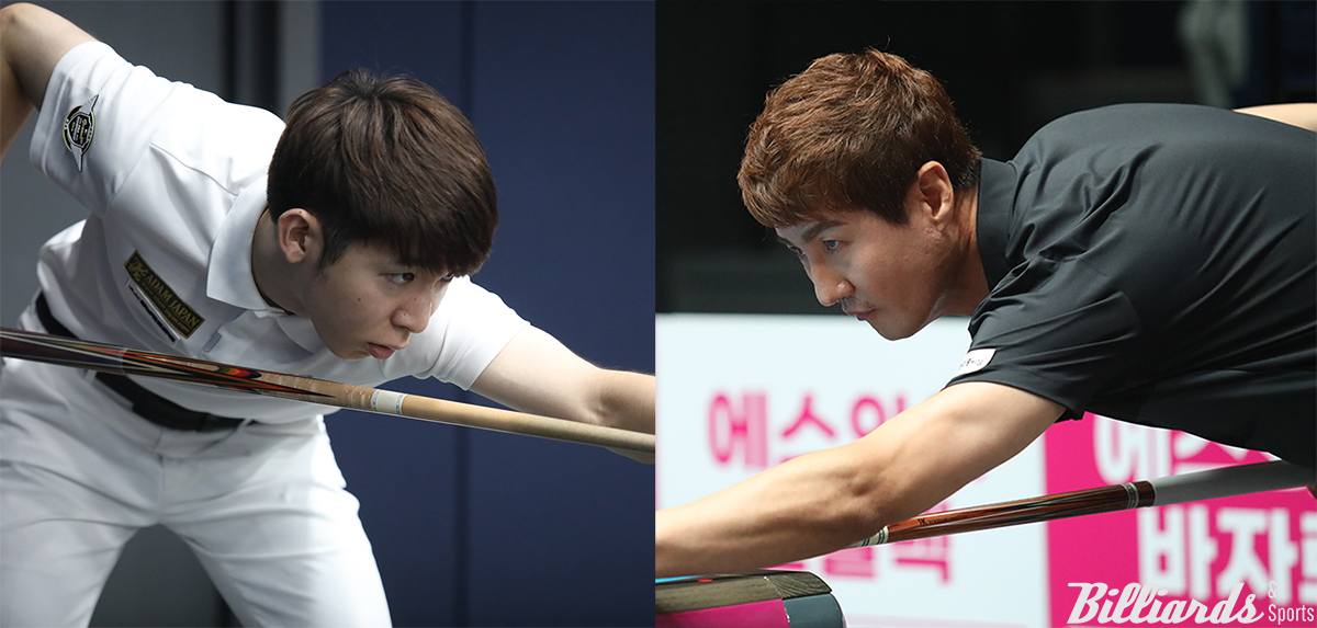 4차 투어 '에스와이 PBA 챔피언십' 준결승에서 대결하는 '언더독' 모리 유스케(왼쪽)와 박기호.  사진=고양/김민영 기자