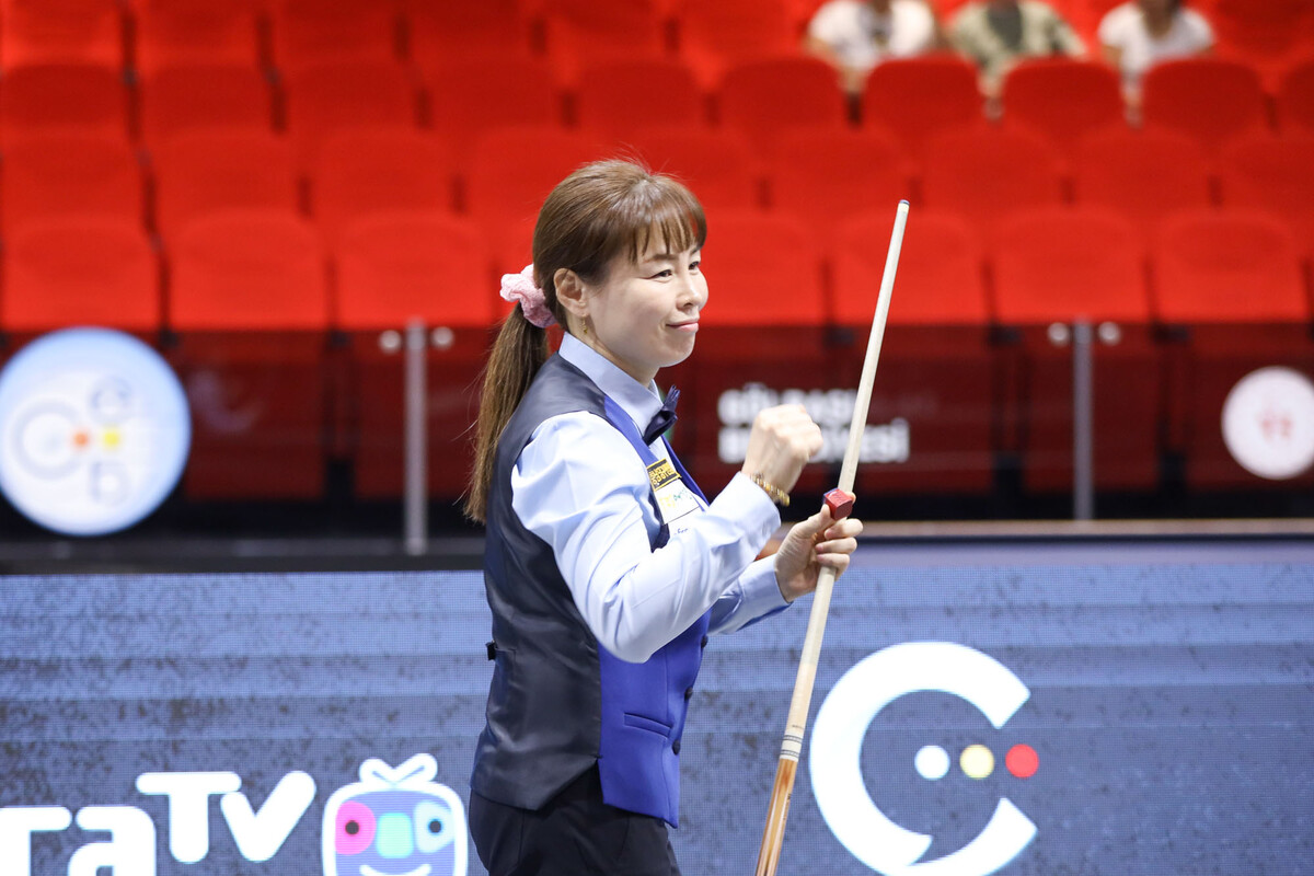 한국의 이신영(충남)이 '제11회 세계여자3쿠션선수권대회' 결승에 진출했다.  사진=파이브앤식스 제공