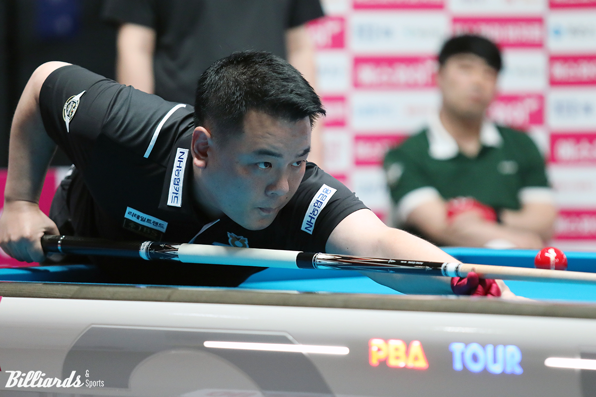 프로당구 PBA 투어 4차전 '에스와이 PBA 챔피언십'에서 경기 중인 조재호. 사진=김민영 기자