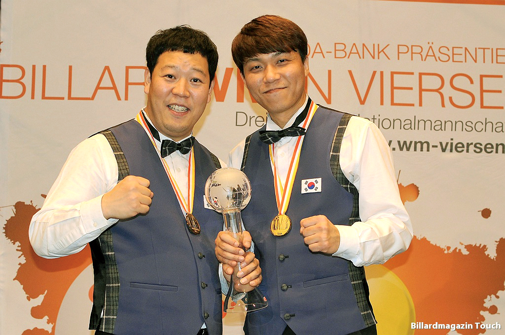 2018년 팀선수권을 우승한 강동궁-최성원.