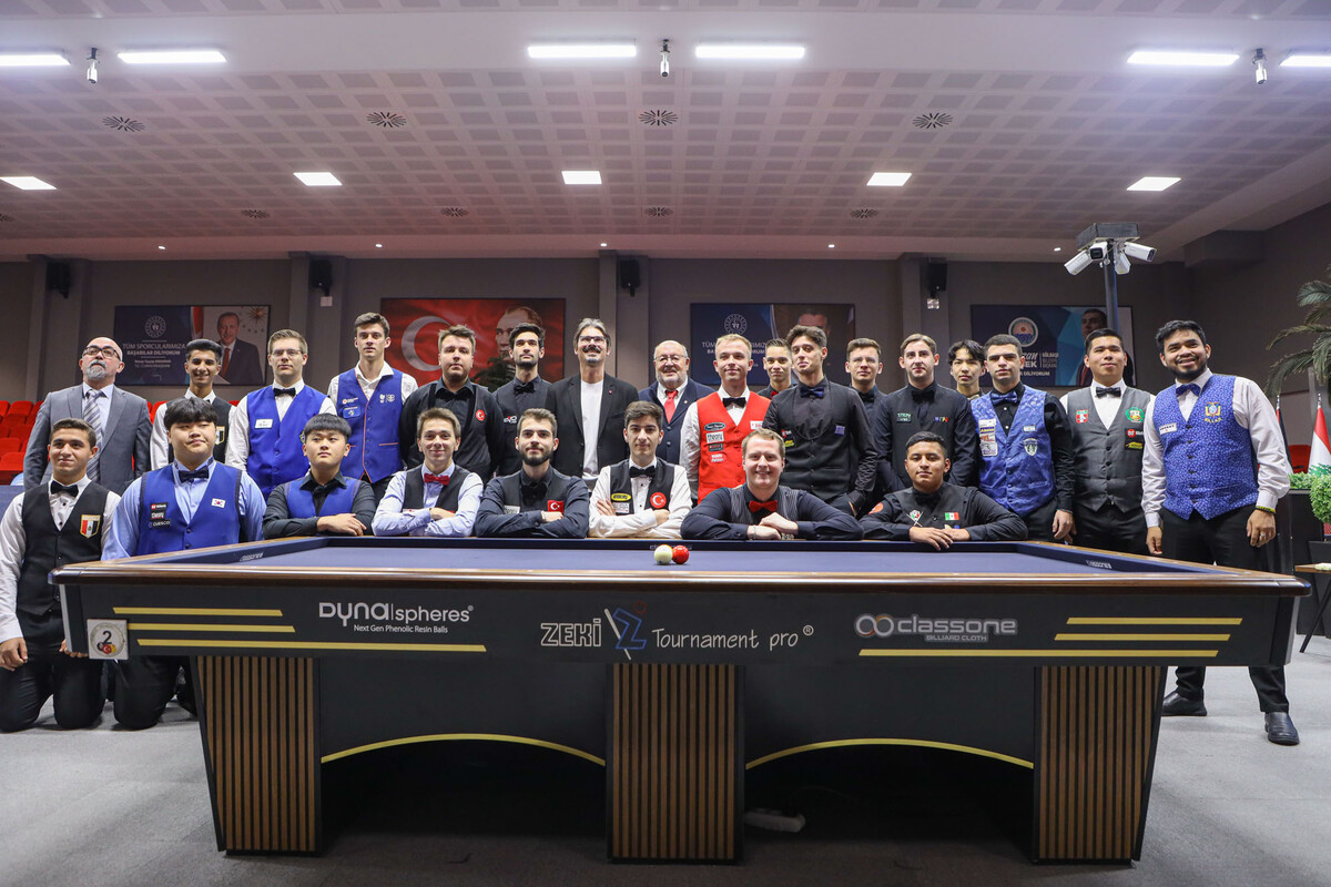 22세 이하 세계주니어3쿠션선수권대회에 출전하는 선수들.