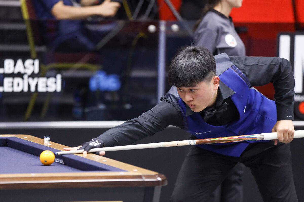 오명규(강원)가 '2023 세계주니어3쿠션선수권대회' 준결승에 진출하며, 한국의 주니어 세계선수권 15회(16년) 연속 4강 진출 대기록을 작성했다.  사진=파이브앤식스 제공