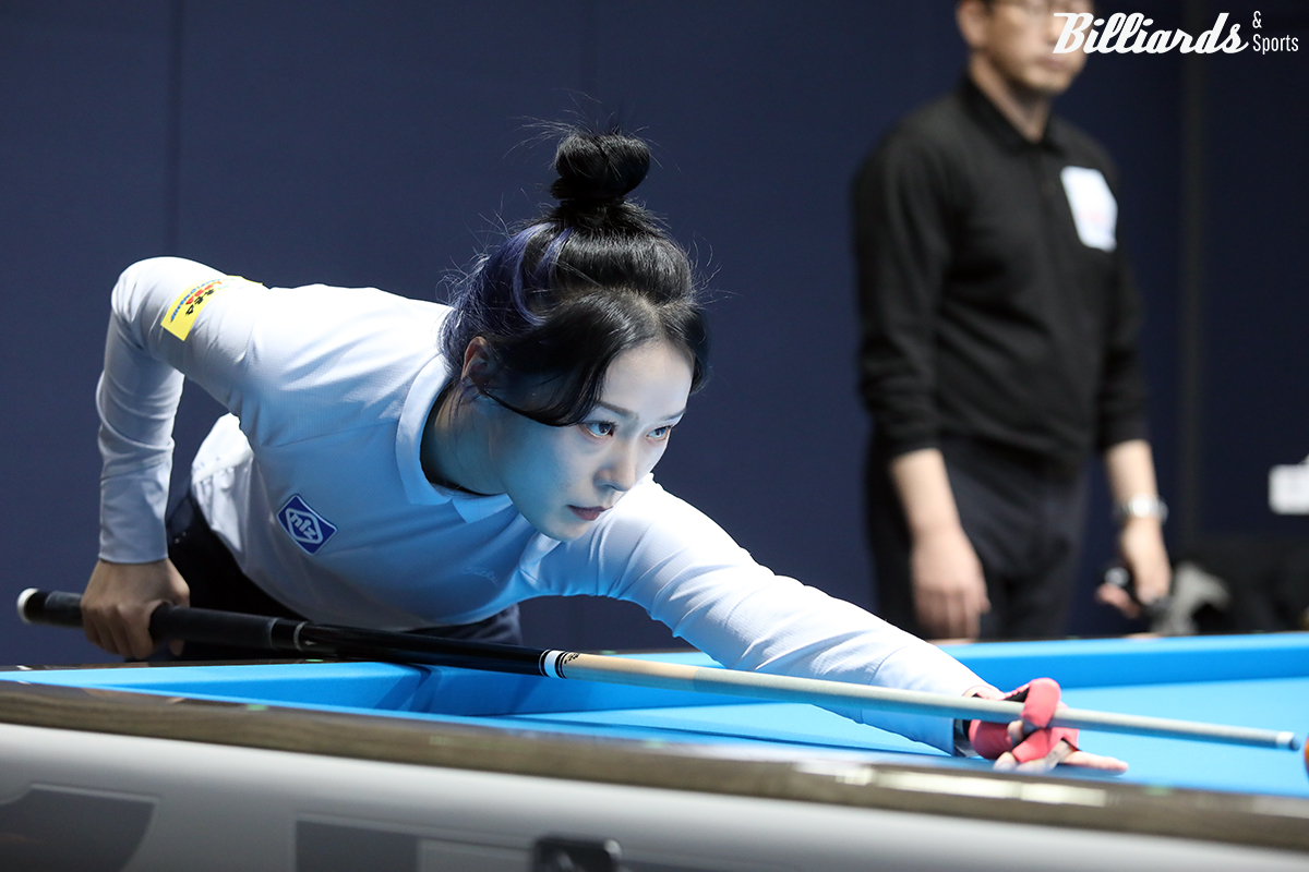 22일 밤 10시 마지막 경기에서 김가영과 대결하는 정다혜.