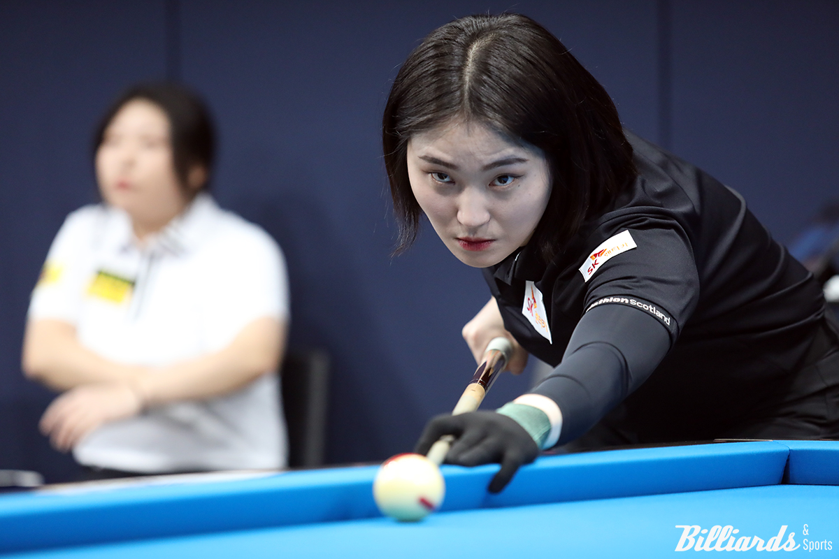 2021-22시즌에 처음 열린 '휴온스 LPBA 챔피언십' 우승자 강지은(SK렌터카)은 이번 5차 투어에서 두 번의 탈락 위기에서 극적으로 생존해 8강까지 올라왔다.   사진=고양/이용휘 기자