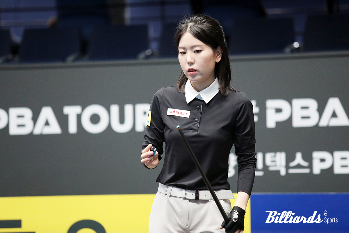 프로 경력 첫 4강 진출을 노린 하윤정은 임정숙에게 발목을 잡히고 말았다. 사진=고양/김민영 기자