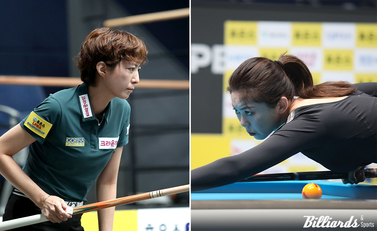 'LPBA 최강자' 김가영(오른쪽)과 임정숙이 시즌 5차 투어 '휴온스 LPBA 챔피언십' 준결승에서 만났다.  사진=고양/이용휘 기자