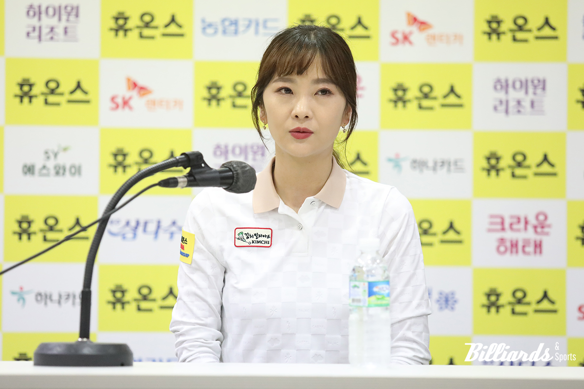 결승전 후 담담하게 소감을 털어놓는 김상아. 사진=고양/이용휘 기자