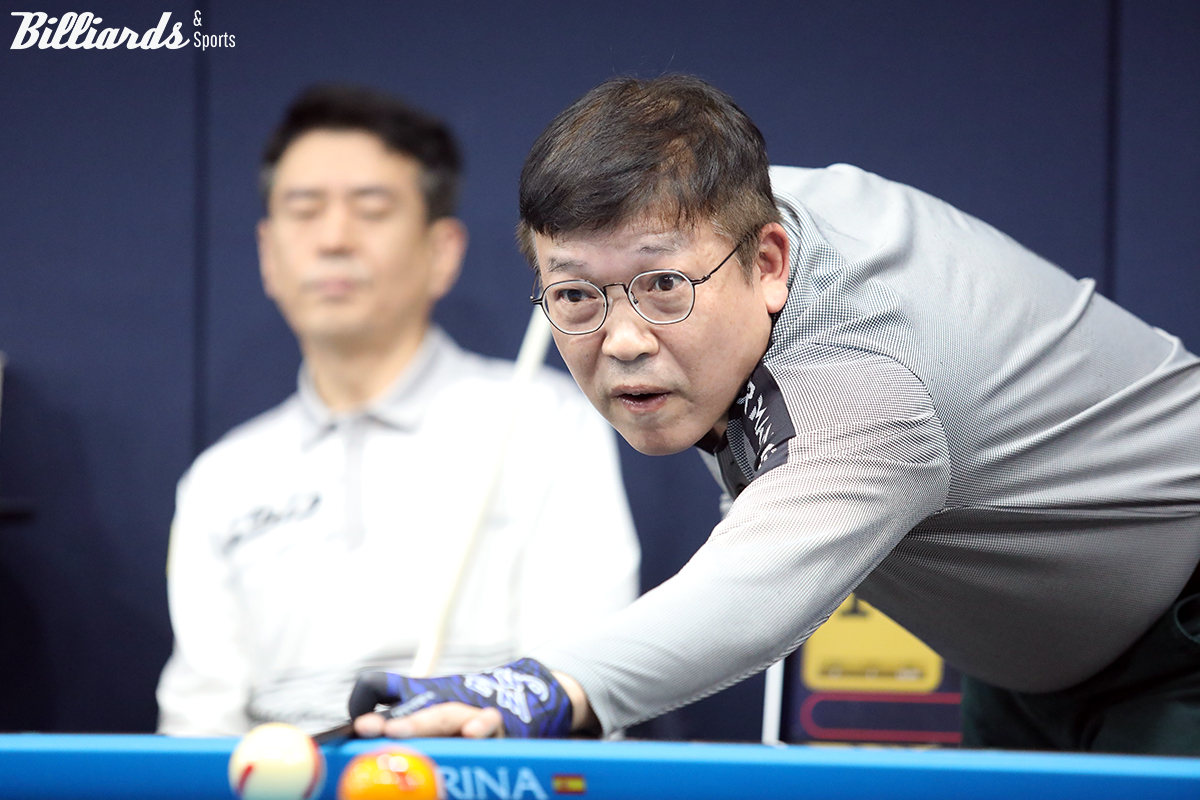 128강전에서 퍼펙트큐를 친 최재동.  사진=고양/김민영 기자