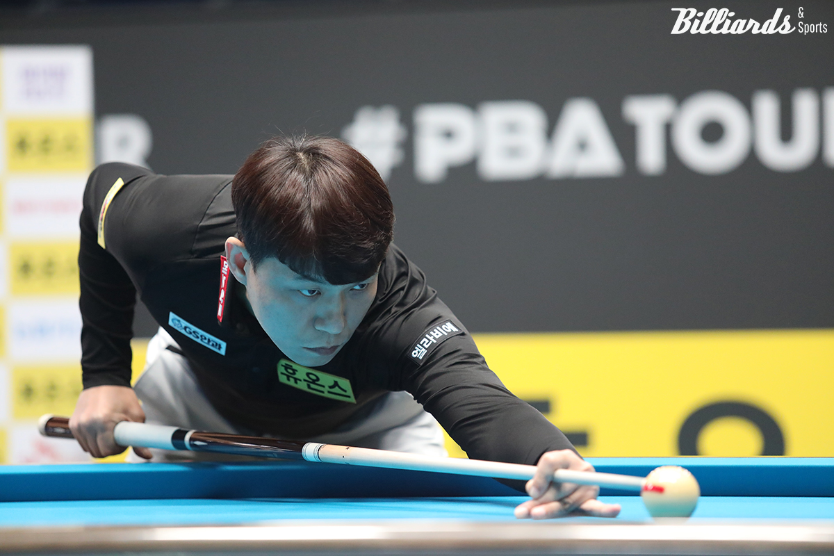 '승부사' 최성원(휴온스)이 5번째 개인투어 출전에서 프로당구 첫 승리를 따냈다.   사진=고양/김민영 기자