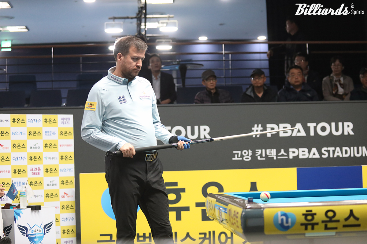 최성원에게 막혀 5차 투어에서 프로 데뷔 후 처음 '128강 탈락'의 쓴잔을 들이킨 체네트.