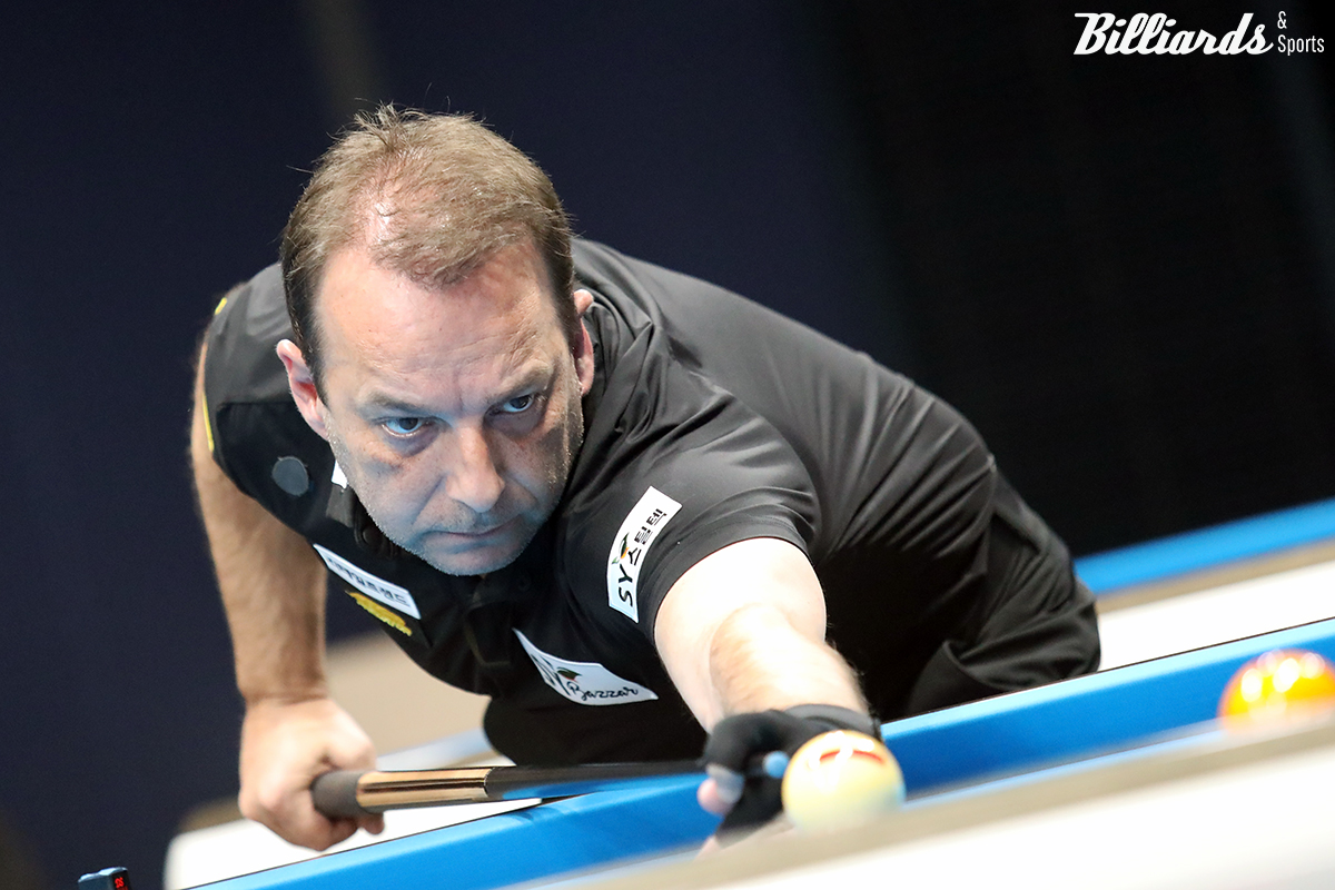 다니엘 산체스(에스와이)가 26일 오후 4시 30분에 열리는 '휴온스 PBA 챔피언십' 64강전에서 베트남의 응우옌꾸옥응우옌(하나카드)과 32강 진출을 다툰다.  사진=고양/김민영 기자