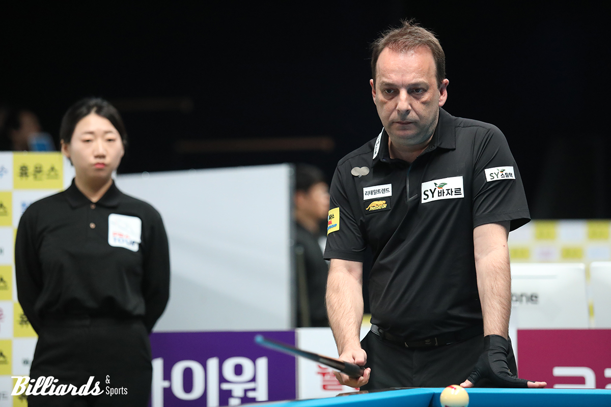 32강전에서 다비드 마르티네스와 대결한 다니엘 산체스가 2세트와 4세트에서 세트 포인트를 마무리 못해 결국 1-3으로 패했다. 사진=고양/이용휘 기자