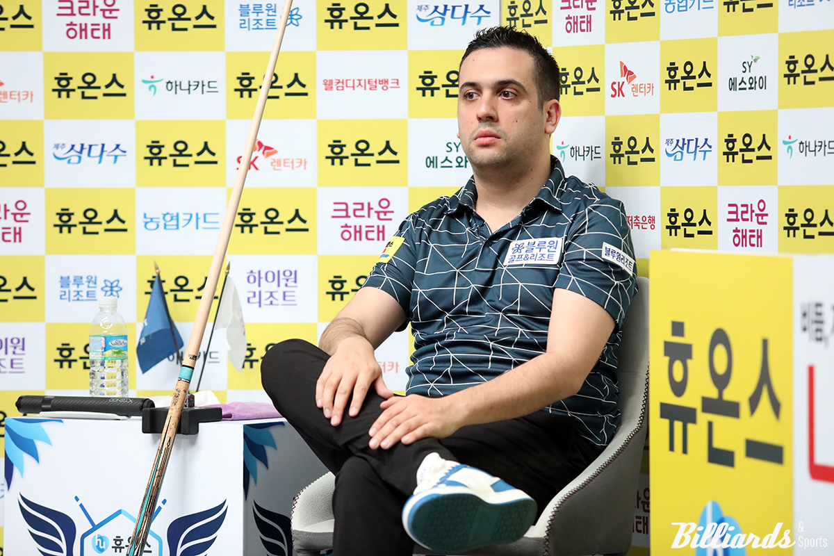 16강전에서 두 차례 위기의 순간에 사파타는 과감한 뱅크 샷을 정확하게 성공시키며 위기를 탈출했다.