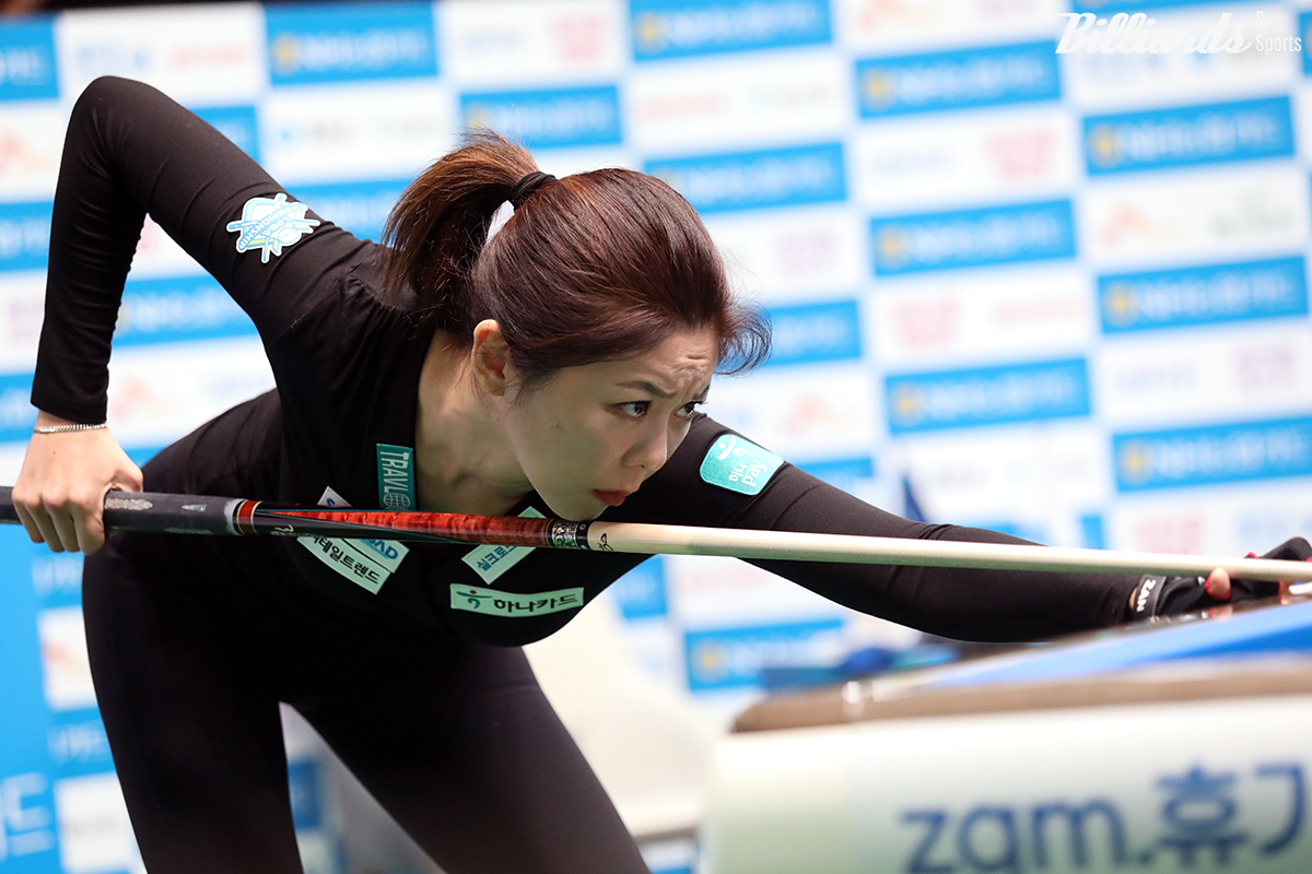 김가영은 경기 종료시간이 다가올수록 뛰어난 집중력으로 난구들을 해결하며 25점을 모두 득점했다.