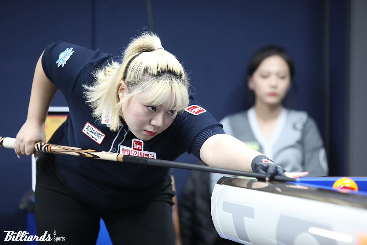 정보윤과 64강 대결 중인 김예은. 사진=고양/이용휘 기자