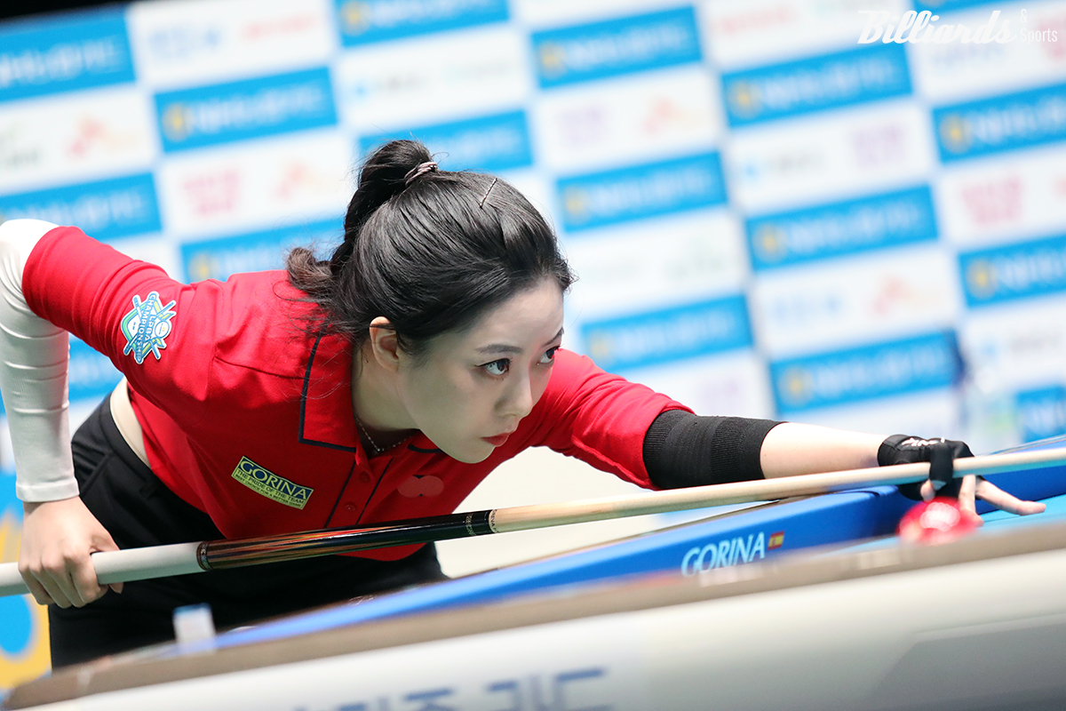 김보민은 1세트 12이닝에서 원뱅크 넣어치기를 놓치지 않고 세트를 마무리했고, 2세트 역시 스리뱅크 샷의 기회를 득점으로 연결하며 매치포인트를 성공했다.