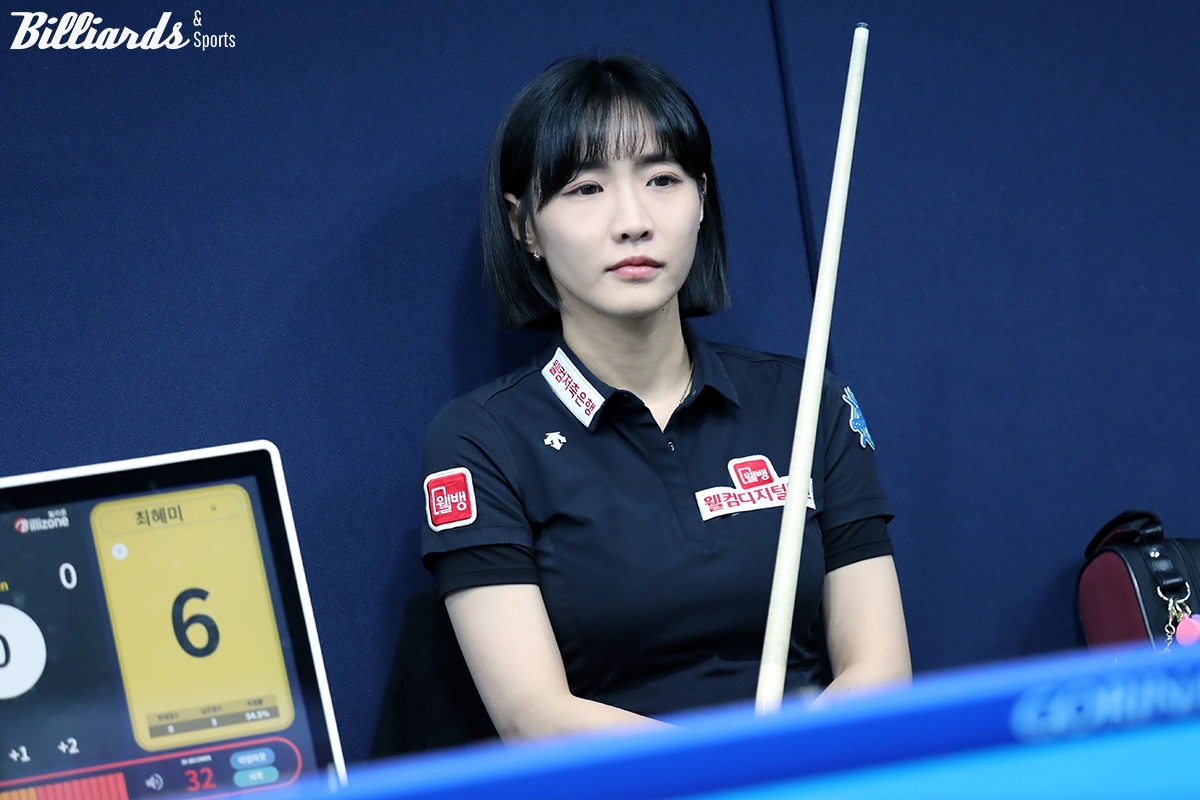 히다 오리에(SK렌터카)를 2-0으로 꺾고 16강에 올라간 최혜미(웰컴저축은행).