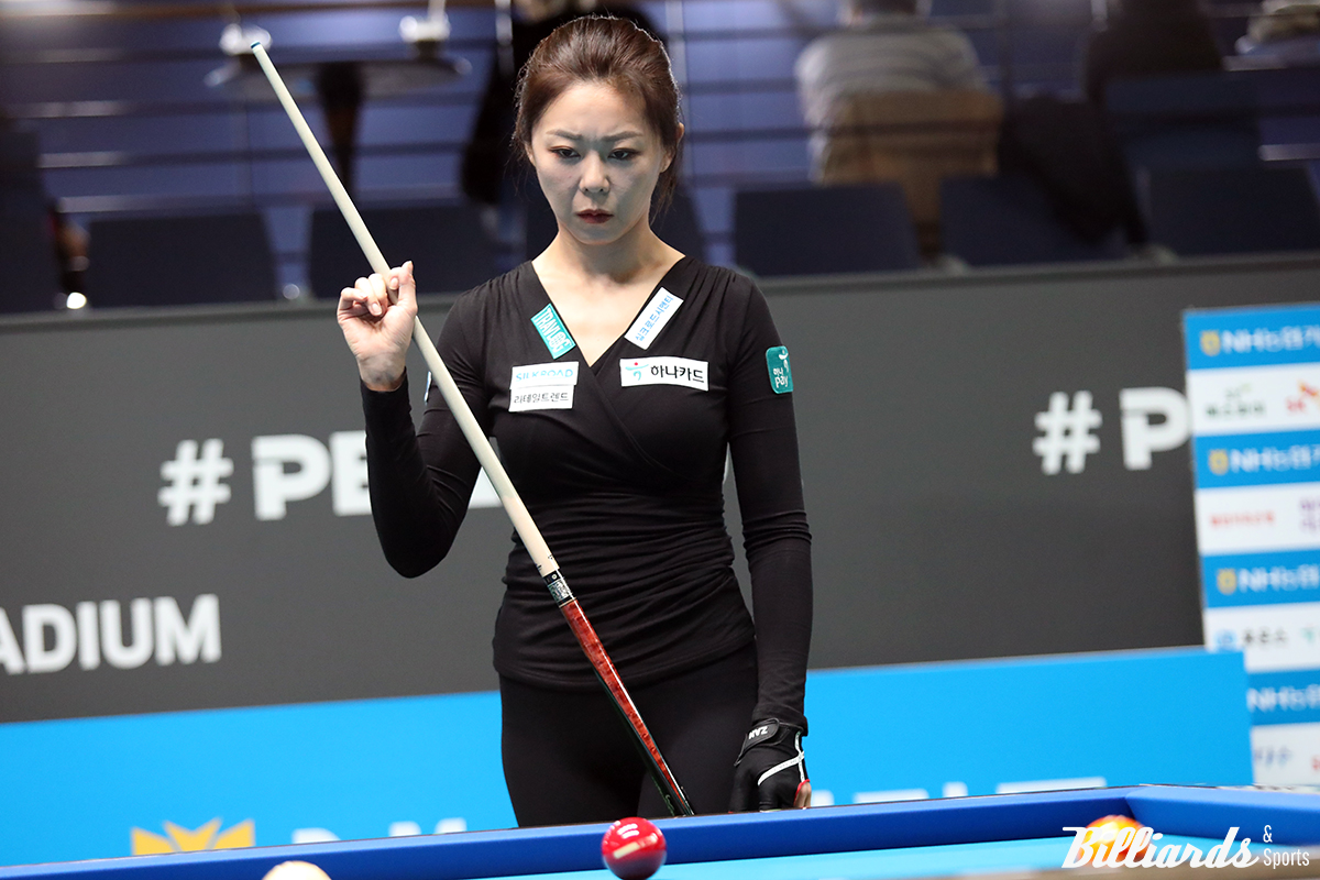 '당구 여제' 김가영(하나카드)이 'NH농협카드 LPBA 챔피언십' 16강전에서 김상아와 접전 끝에 세트스코어 1-2로 져 아쉽게 탈락했다.   사진=고양/김민영 기자