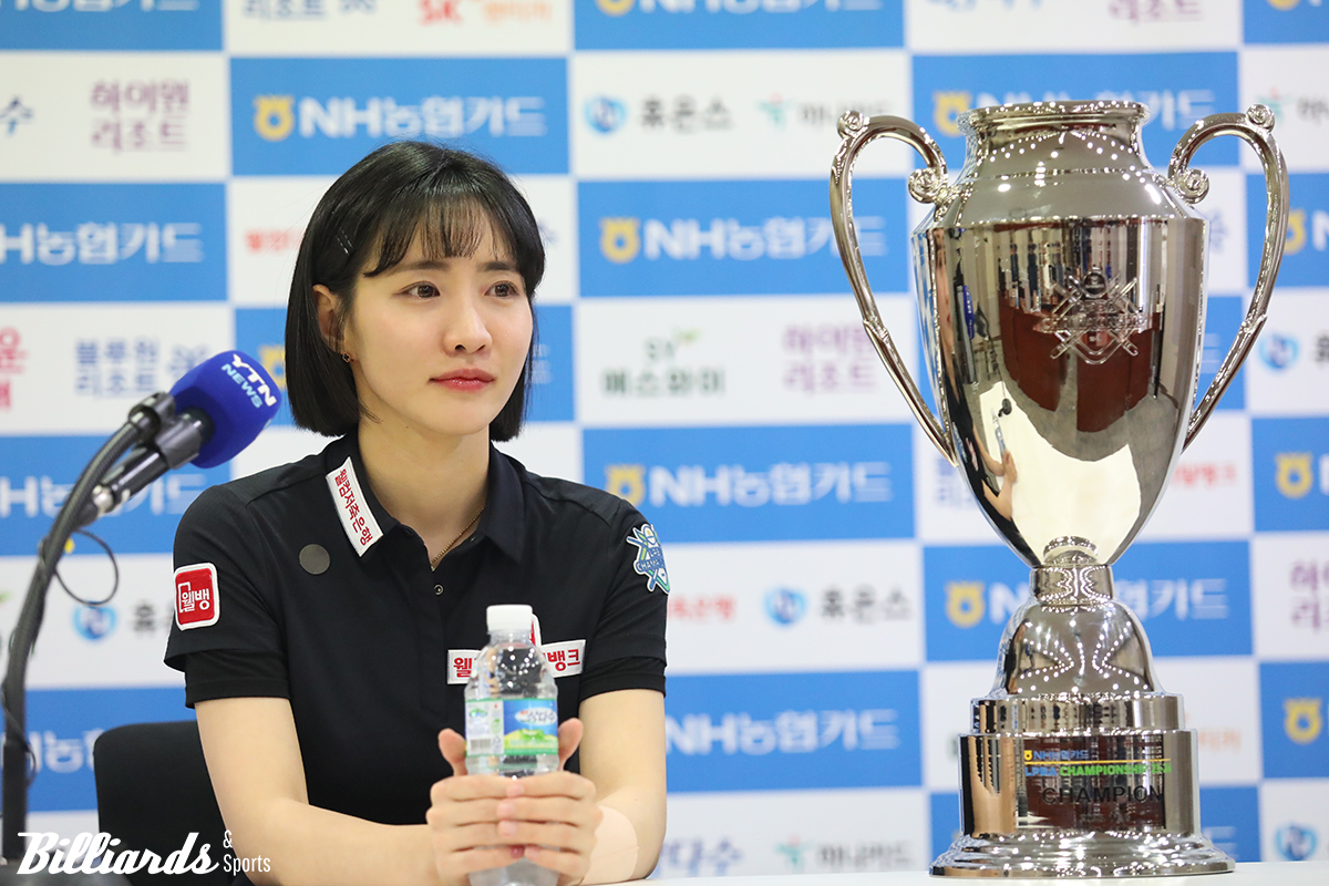 '동호인 출신' 첫 챔피언에 오른 최혜미가 우승 후 기자회견을 하고 있다. 사진=고양/이용휘 기자