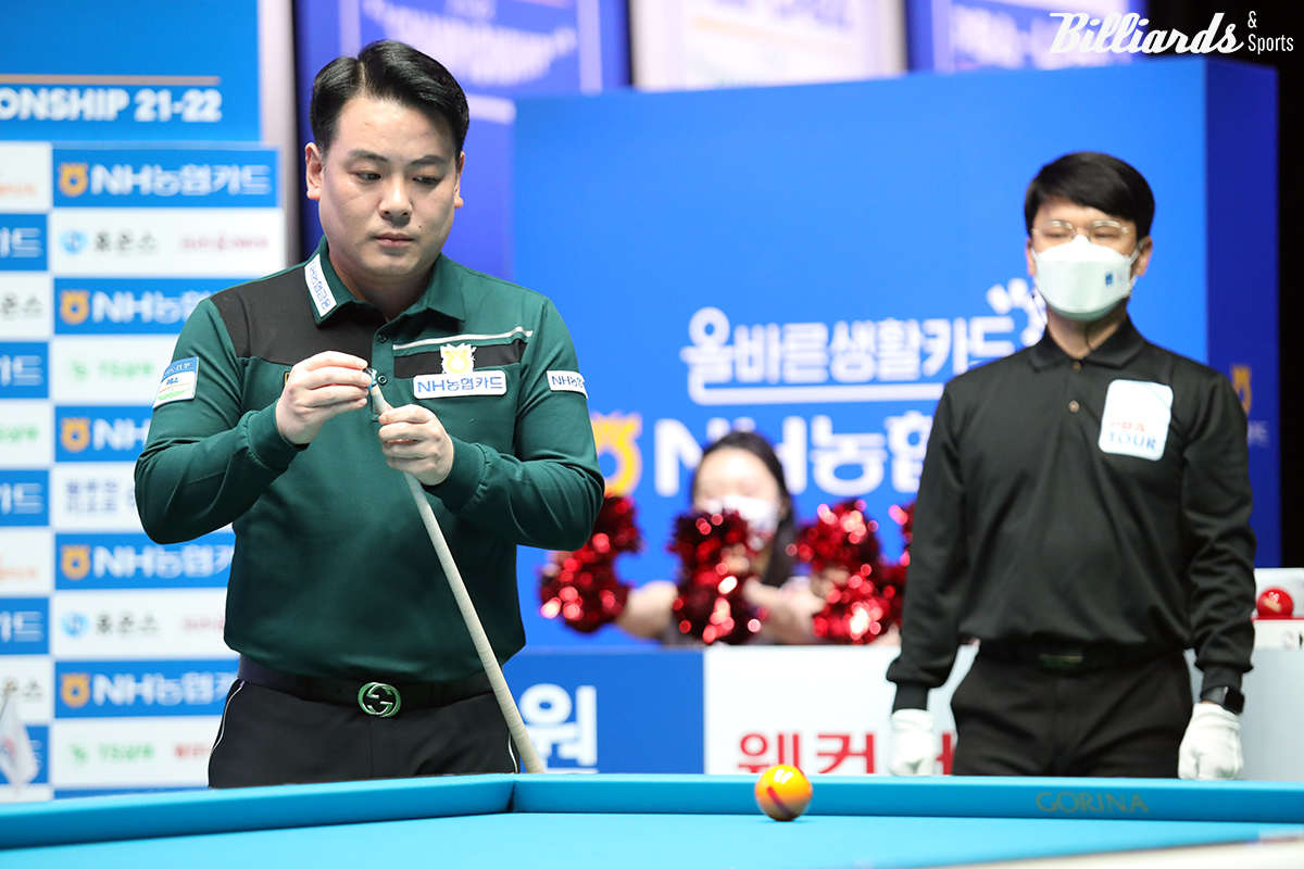 지난 2021-22시즌 'NH농협카드 챔피언십'에서 결승에 올라간 조재호. 결승전에서 프레데릭 쿠드롱(벨기에)에게 1-4로 패해 아쉽게 준우승에 그쳤다.