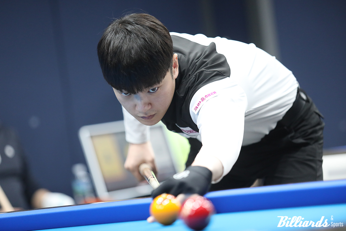 김태관이 'NH농협카드 PBA 챔피언십' 첫 128강전에서 구민수를 승부치기 끝에 꺾고 64강에 올랐다. 사진=고양/김민영 기자