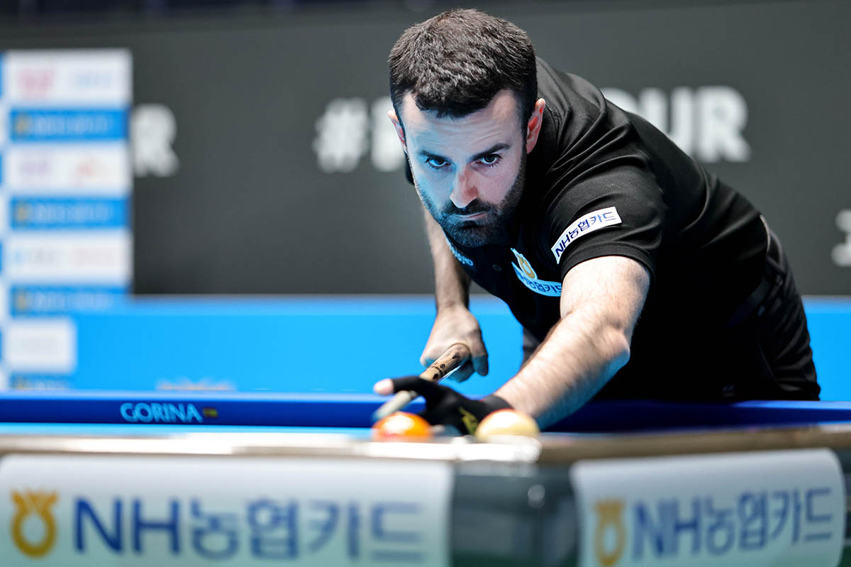 '특급 마무리'로 떠오르는 스페인호의 유망주인 안토니오 몬테스(NH농협카드)도 32강에서 김영섭의 끝내기 6점타에 무너져 10:11로 5세트를 패하고 세트스코어 2-3으로 졌다.  사진=PBA 제공