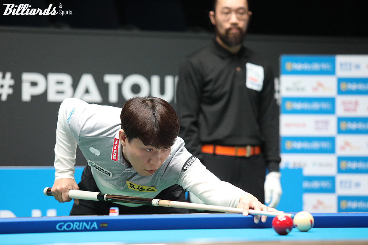 최성원은 1세트와 3세트에서 각각 8점타, 끝내기 하이런 9점타를 터트려 애버리지 3.000을 기록했다.