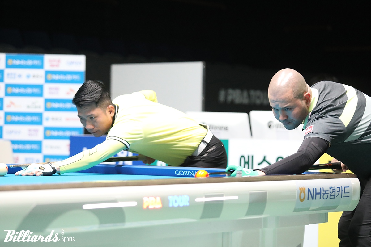 응오딘나이와 비롤 위마즈의 8강전 뱅킹. 사진=고양/이용휘 기자