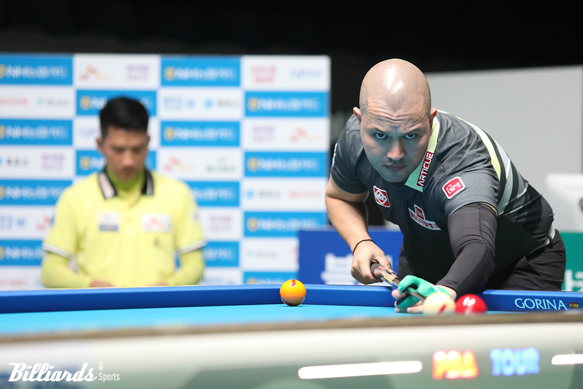 응오딘나이와 8강전 대결을 벌이고 있는 비롤 위마즈. 사진=고양/이용휘 기자