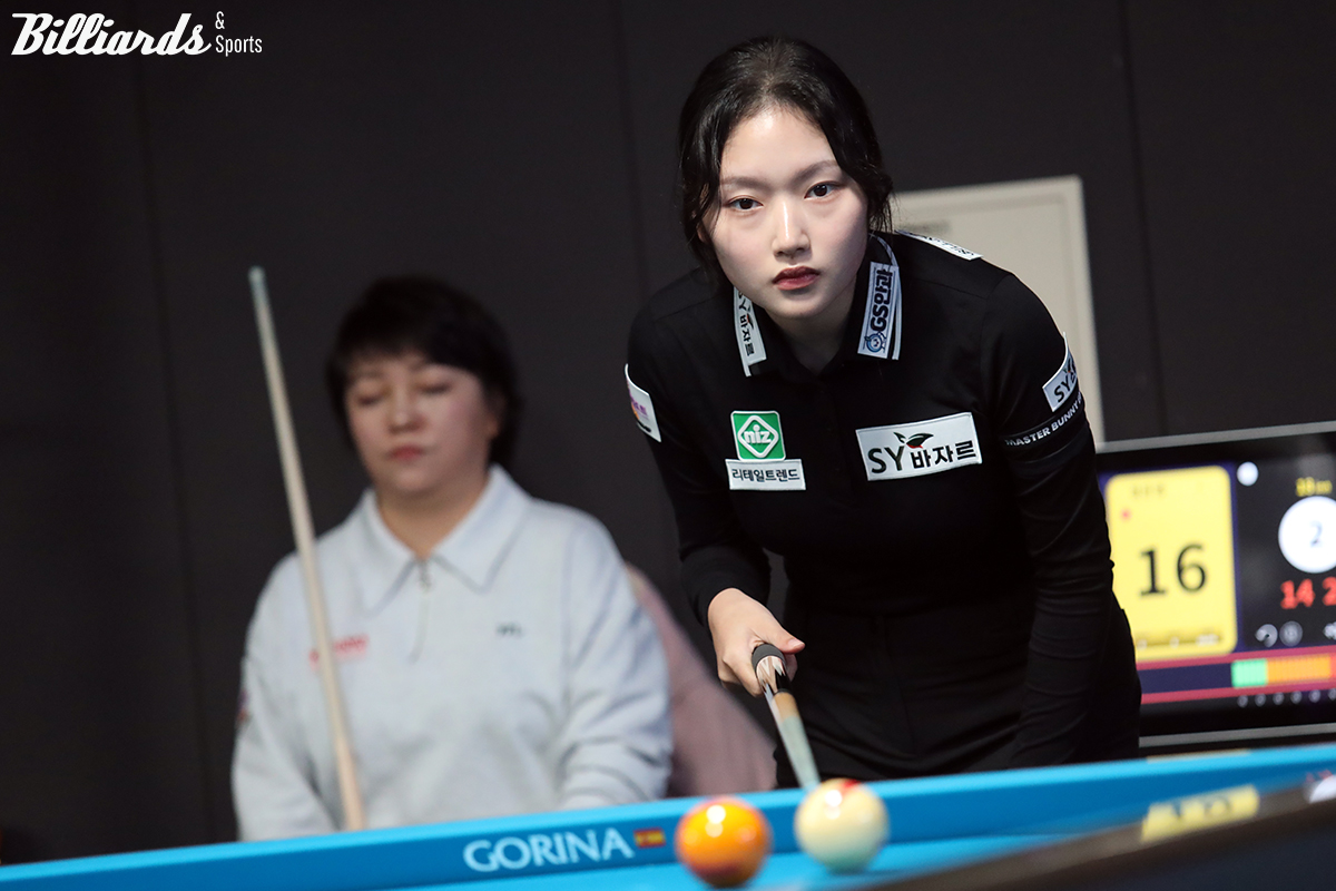 같은 시각 한지은은 64강에서 정은영에게 지고 있던 18이닝에서 10점을 득점하고 역전승을 거뒀다.