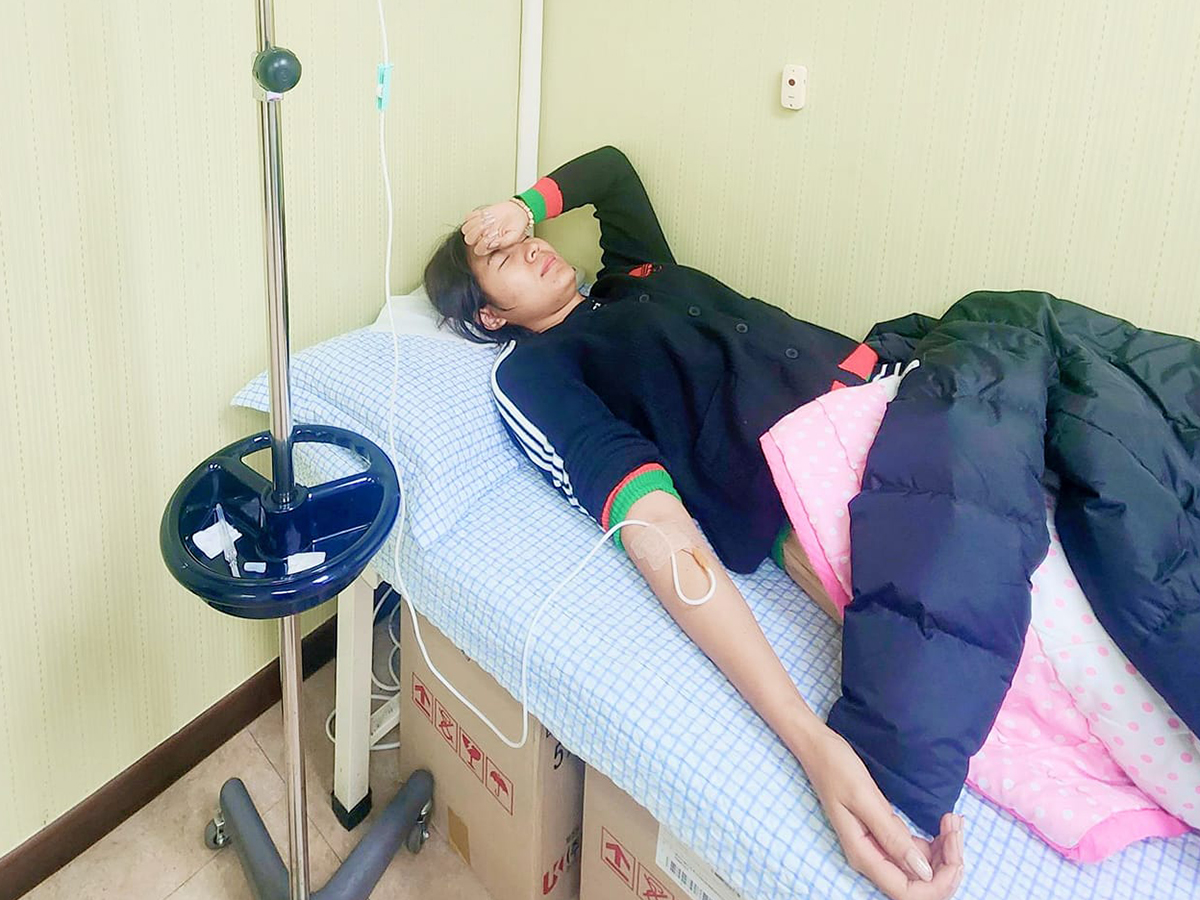 '하이원리조트 LPBA 챔피언십' 직후 병원에서 치료 받고 있는 스롱 피아비. 사진=스롱 피아미 SNS