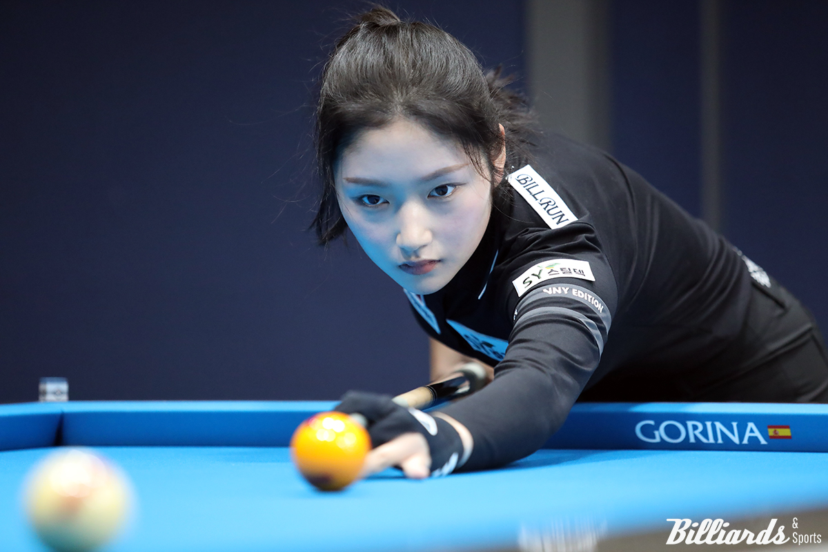 '점수제 여왕' 한지은(23)이 8차 투어 첫 경기도 애버리지 1.136으로 승리를 거두며 무난하게 64강에 진출했다.  사진=고양/이용휘 기자