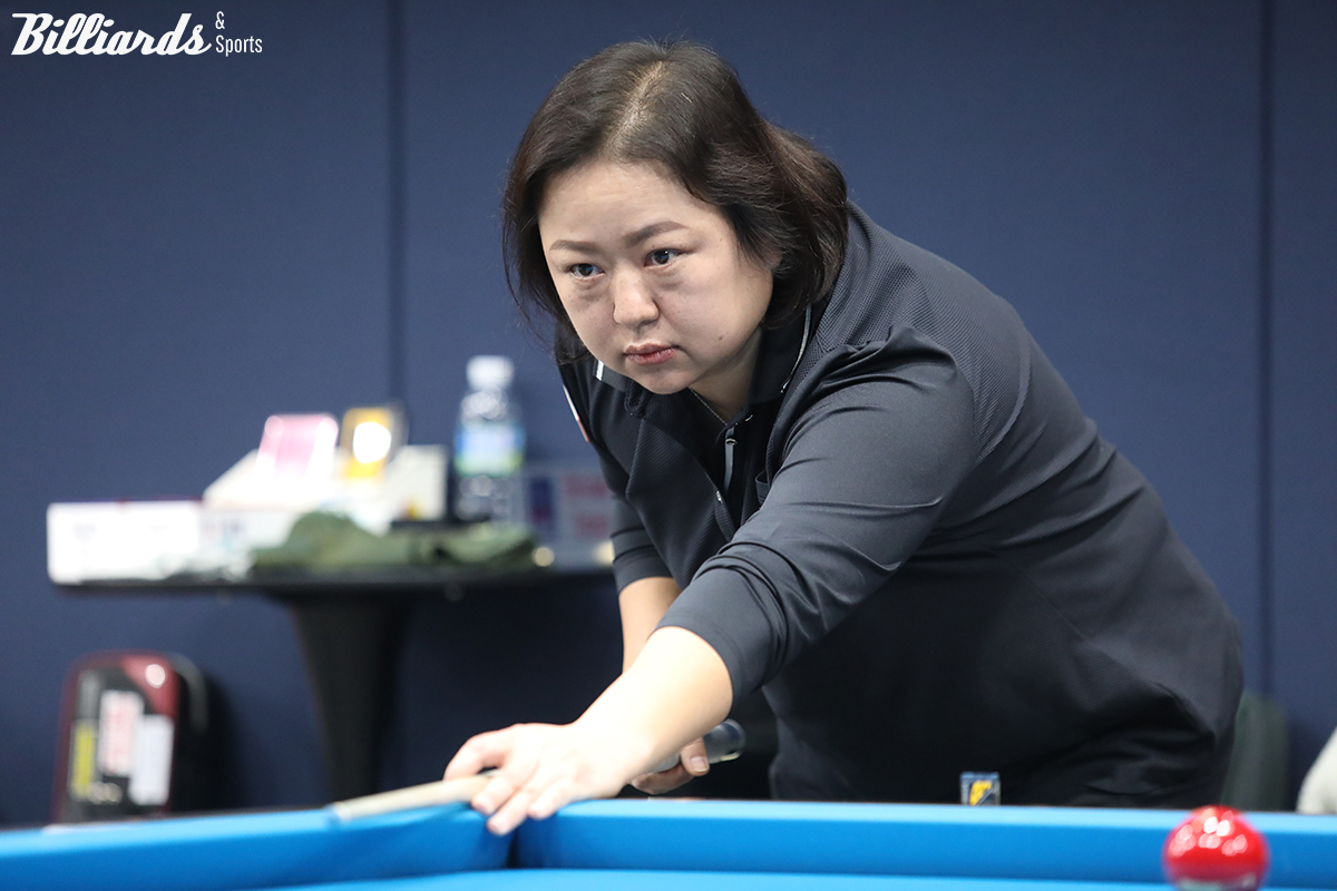 PQ에서 애버리지 1.562를 기록한 김경자는 몇 시간 후 64강전에서 사카이를 꺾고 오랜만에 32강을 밟았다.  사진=고양/이용휘 기자