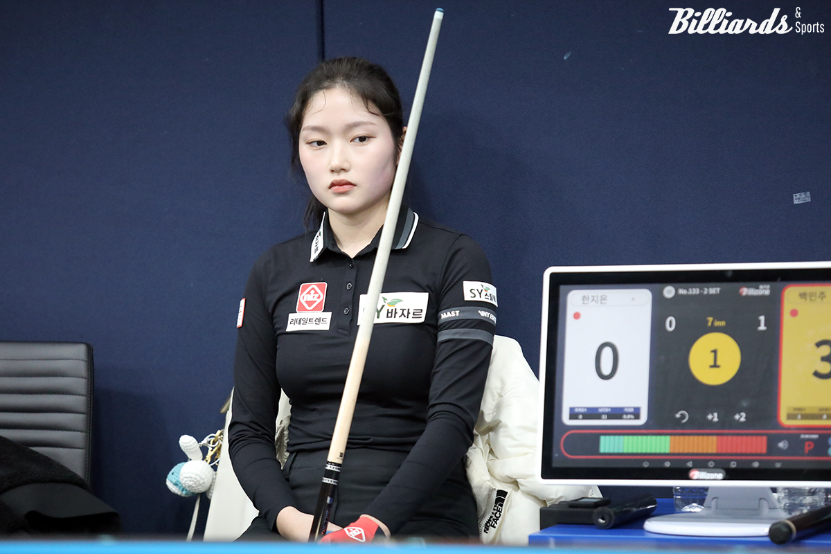 컨디션 난조로 0-2로 패해 탈락한 한지은(에스와이). 사진=고양/김민영 기자