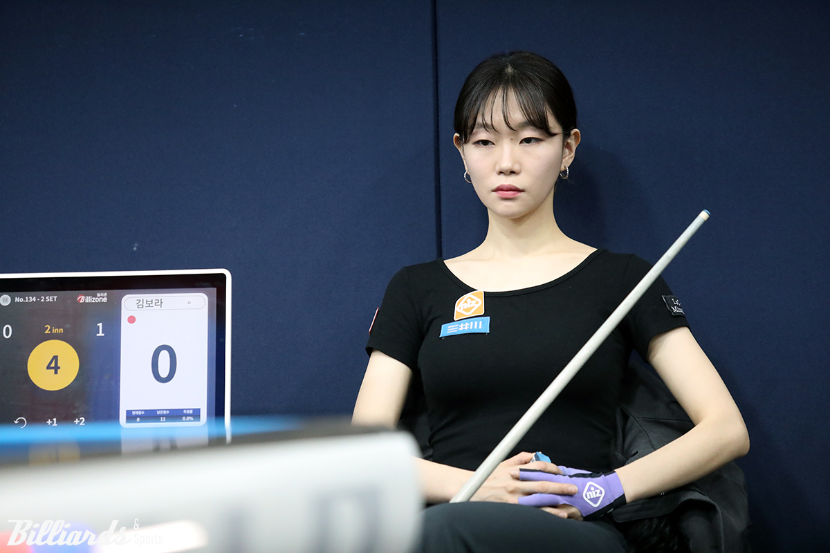 16강전에서 백민주와 8강행을 다투는 김보라. 사진=고양/김민영 기자