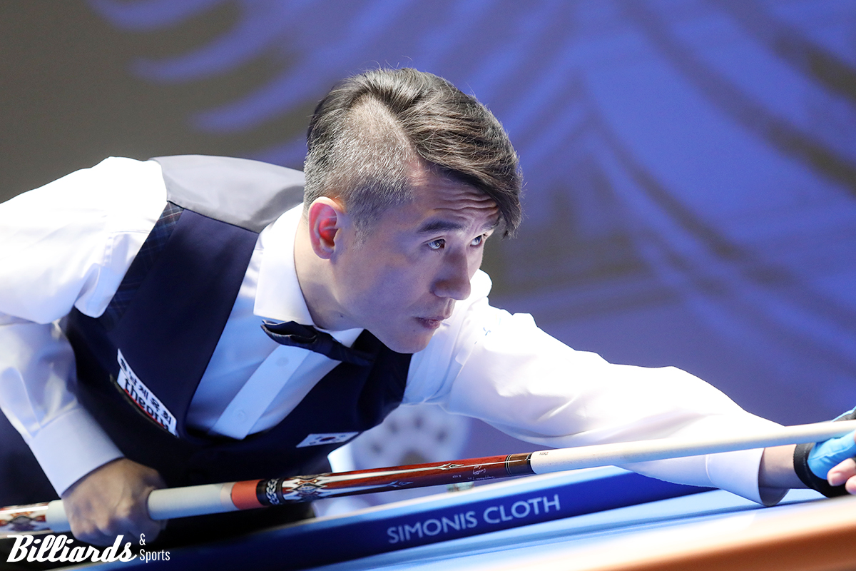 아시아캐롬선수권대회 공동3위를 차지한 강자인이 확 달라진 각오만큼 파격적인 헤어스타일을 선보이며 대회에 출전했다. 사진=이용휘 기자