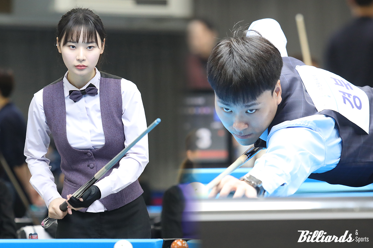 포켓볼 전문선수 김보건(좌)과 고태영(우)도 스누커 종목에 출사표를 던졌다.