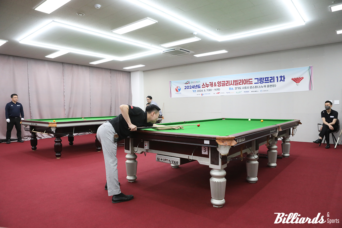 8일 열린 '2024 스누커&잉글리시빌리어드 그랑프리 1차대회' 중 잉글리시빌리어드 종목 대회. 사진=시흥/이용휘 기자