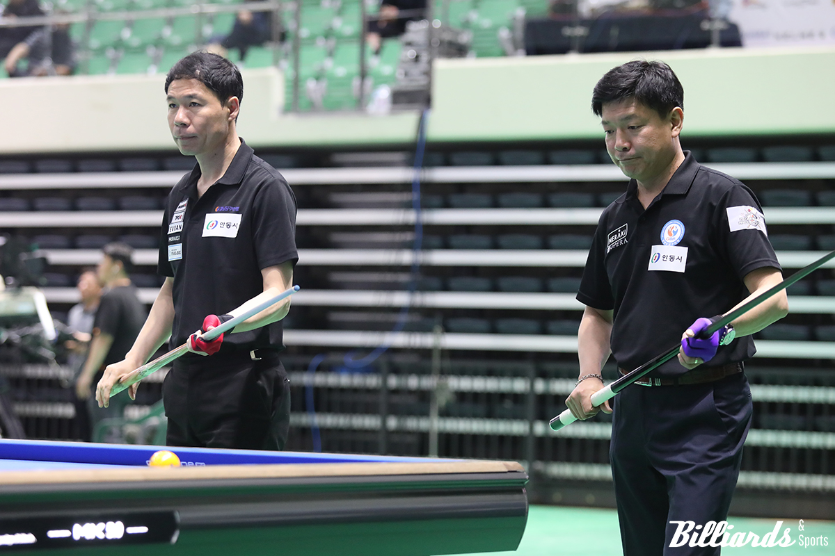 8강전 대결을 앞둔 허정한과 박수영.