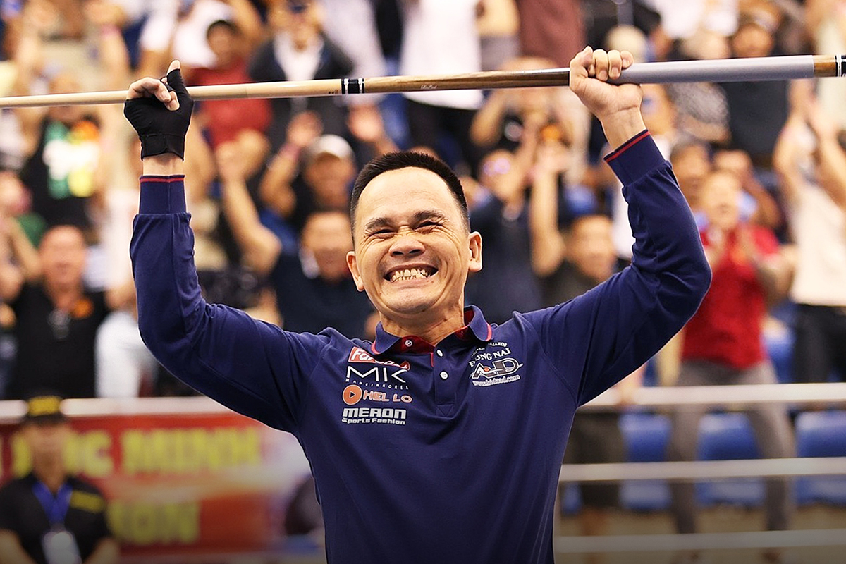 우승 후 환호하는 쩐득민. 사진=베트남빌리어즈프로모션