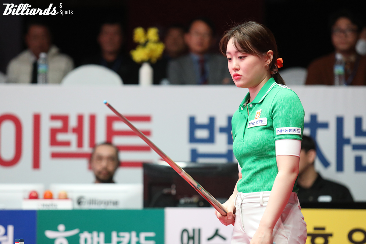 'SK렌터카-제주 월드챔피언십'에서 김가영과 여왕의 자리를 놓고 다툰 김보미. 