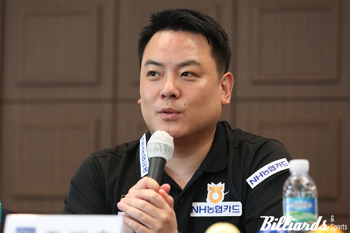 '슈퍼맨' 조재호가 PBA-LPBA 투어 미디어데이에서 라이벌로 최성원을 뽑았다. 사진=이용휘 기자