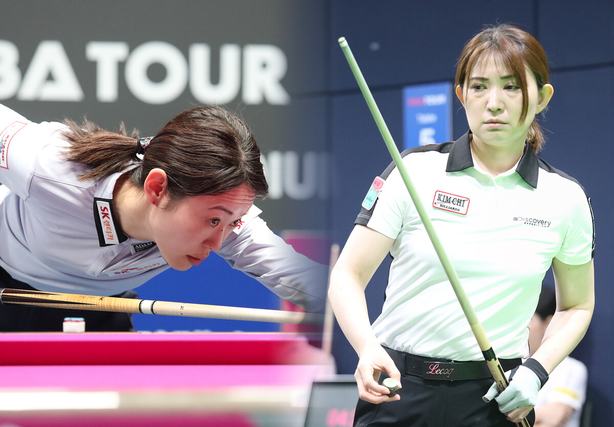 개막전 예선 1라운드부터 출전하게 된 '여자 3쿠션 전설' 히다 오리에(왼쪽)와 일본의 강호 하야시 나미코.  빌리어즈앤스포츠 DB