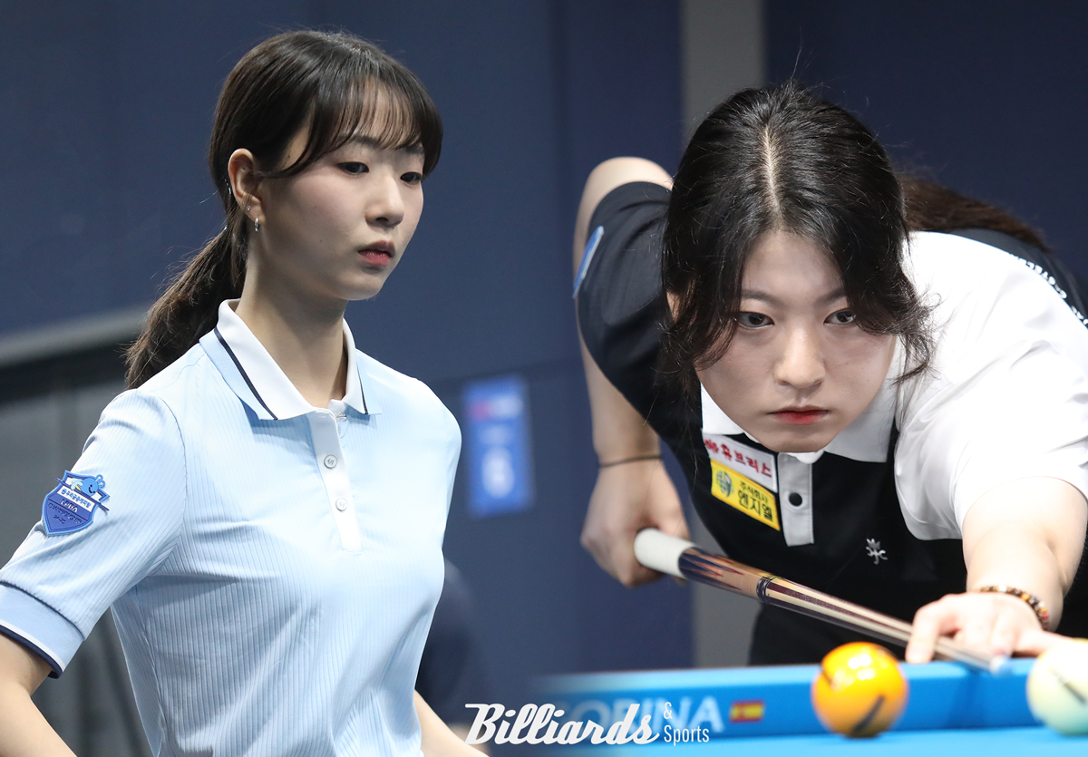 승부치기에서 장혜리를 꺾고 16강에 진출한 전어람(왼쪽)과 32강에서 용현지(하이원리조트)에게 세트스코어 3-0으로 승리한 오도희.