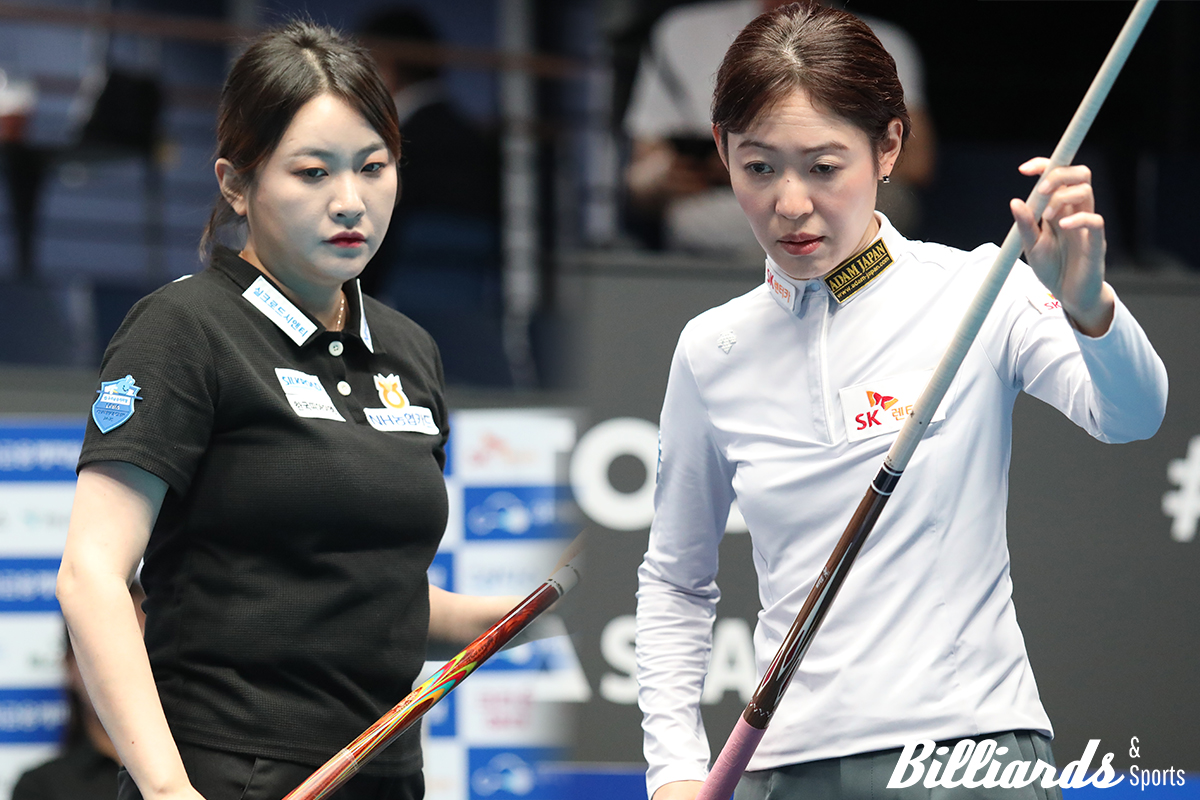 승부치기 끝에 0:1 석패를 당한 김민아(좌)와 히다 오리에(우). 사진=고양/이용휘 기자