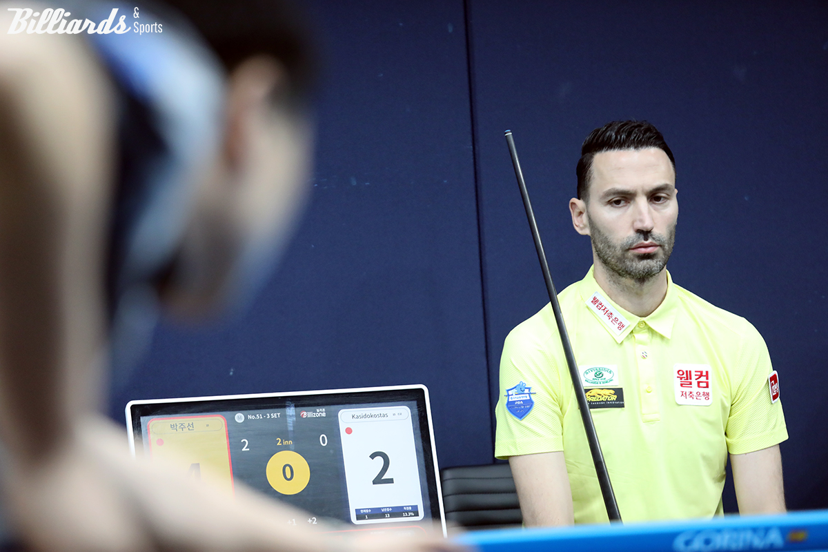 '왼손 천재' 필리포스 카시도코스타스(웰컴저축은행)가 복귀전에서 한국의 박주선의 맹타에 밀려 세트스코어 1-3으로 패했다.  사진=고양/이용휘 기자