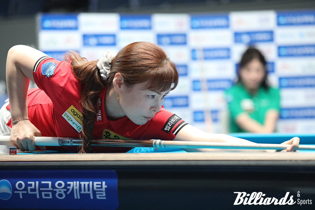 이신영이 박다솜과의 32강에서 17이닝 만에 세트스코어 3-0으로 승리하고 16강에 올랐다. 사진=고양/이용휘 기자